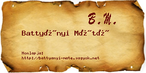 Battyányi Máté névjegykártya